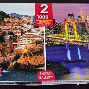 La Quebrada | Tokyo skyline, two 1000 piece puzzles, Sure-Lox
